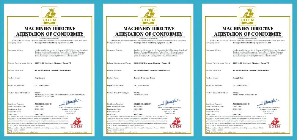 Grapple Saw CE Certificate