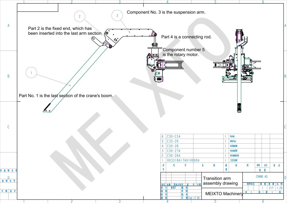 crane grapple saw dimensions